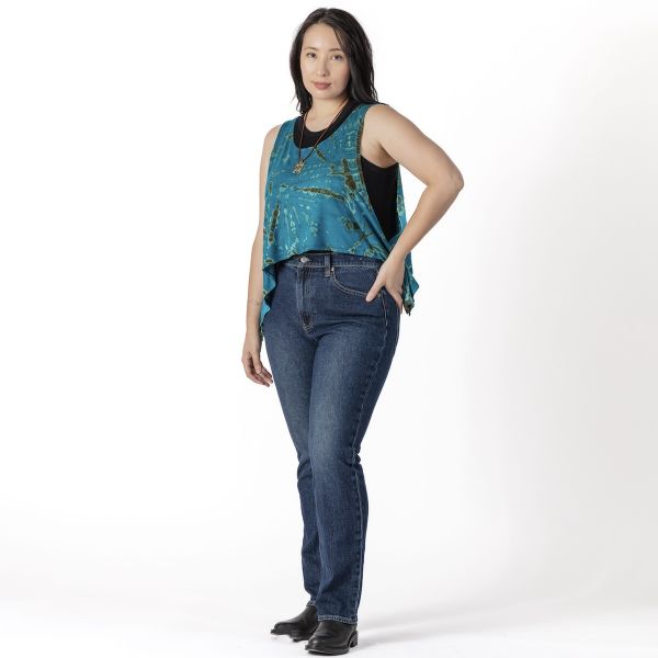 Angel Tie Dye Asymmetrical Tank Top