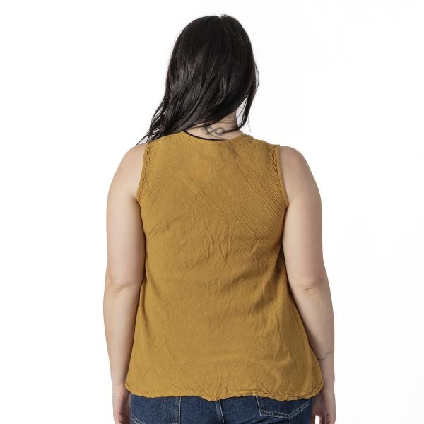 Picture of gauzy sleeveless coco button top