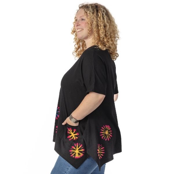 	Starburst Tie Dye Short Sleeve Swing Top