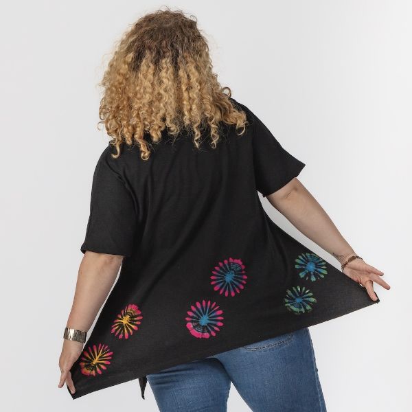 	Starburst Tie Dye Short Sleeve Swing Top