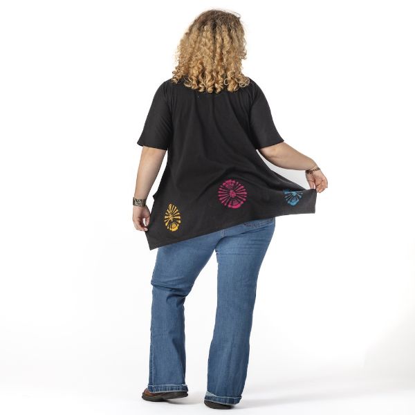 	Starburst Tie Dye Short Sleeve Swing Top