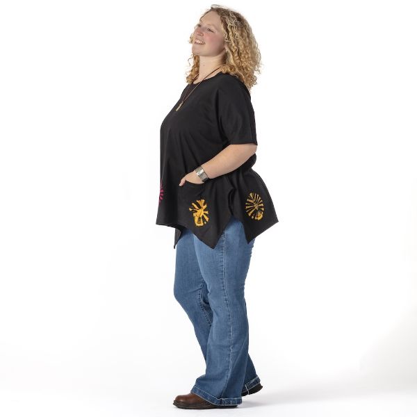 	Starburst Tie Dye Short Sleeve Swing Top