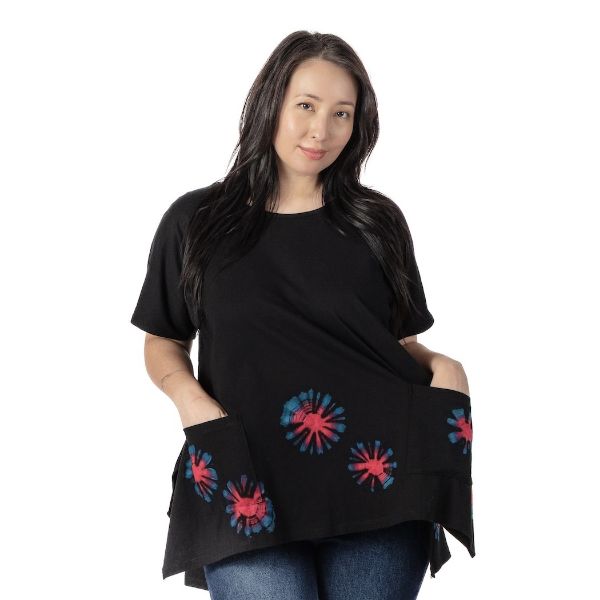 	Starburst Tie Dye Short Sleeve Swing Top