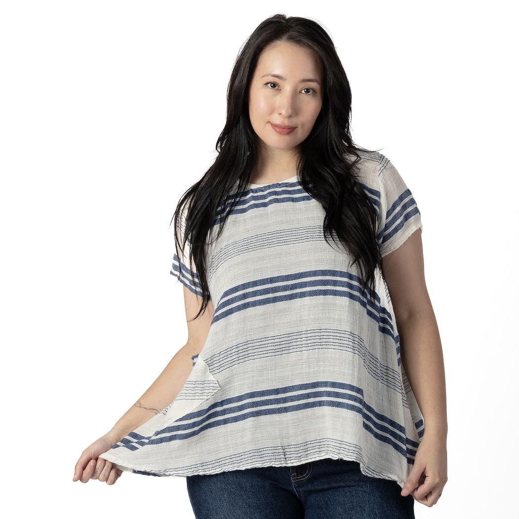 Marina Striped Short Sleeve Top