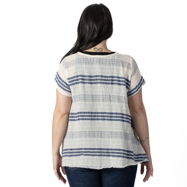 	Marina Striped Short Sleeve Top