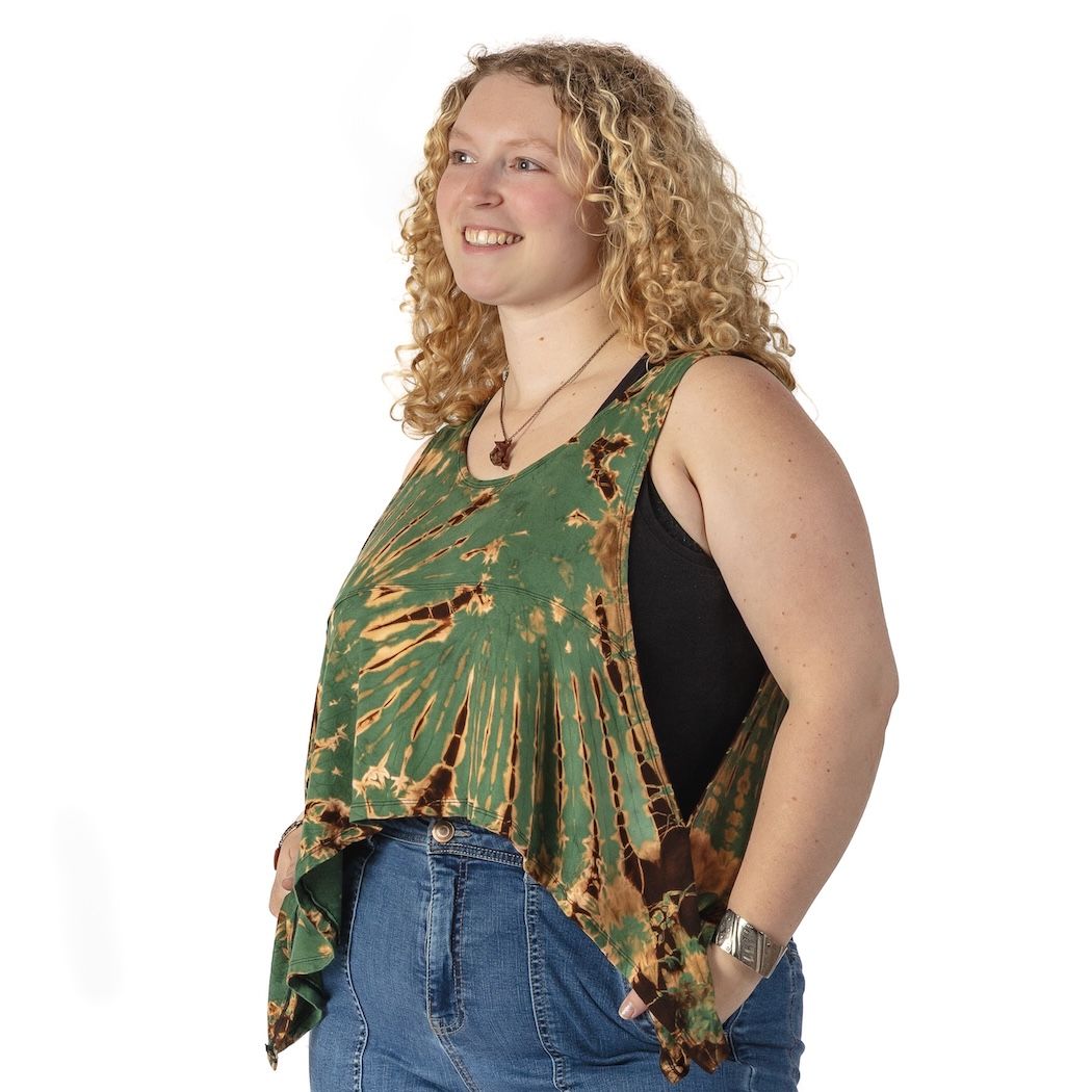 Angel Tie Dye Asymmetrical Tank Top