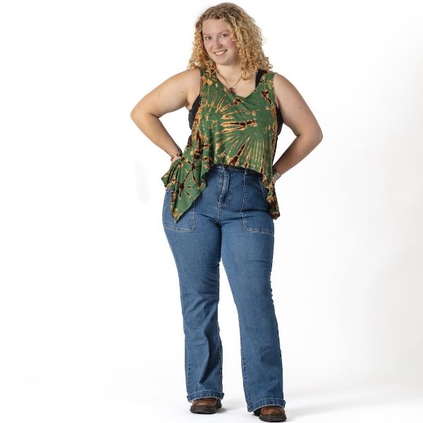 Angel Tie Dye Asymmetrical Tank Top