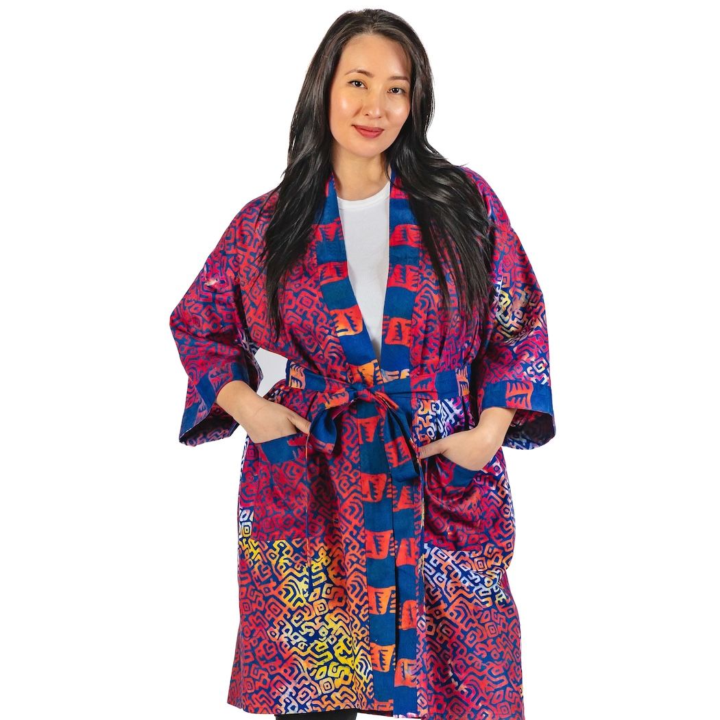 Batik Print Cotton Robe