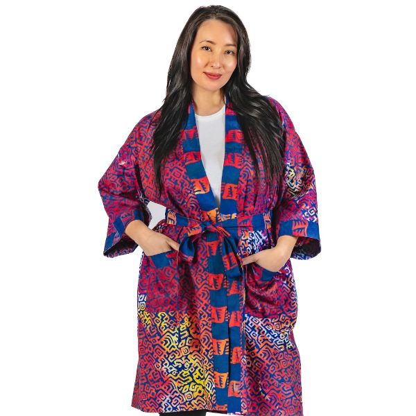 Batik Print Cotton Robe