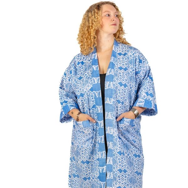 Batik Print Cotton Robe