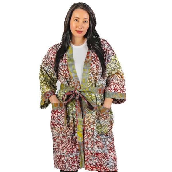 	Batik Print Cotton Robe