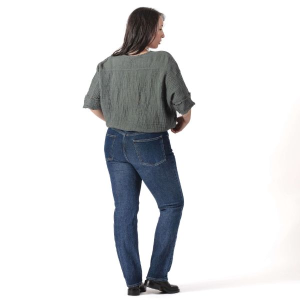 Picture of gauzy cotton safari top