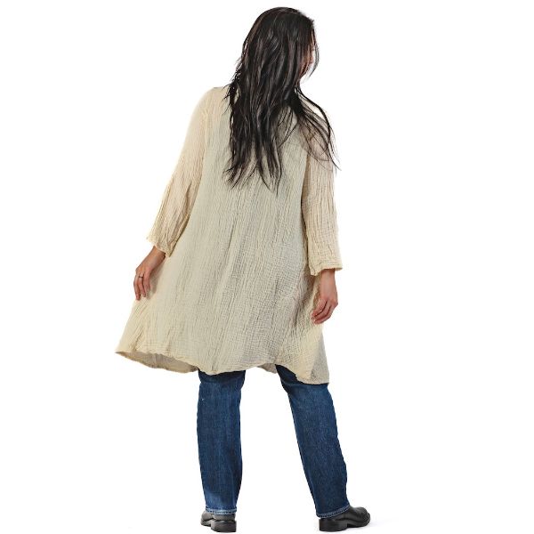 Cotton Gauze Coco Button Long Jacket