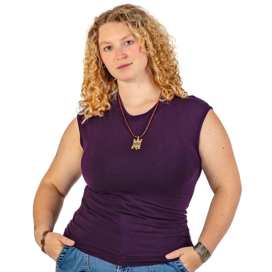 Cap Sleeve Braided Back Top