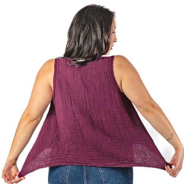 Cotton Gauze Coco Button Vest