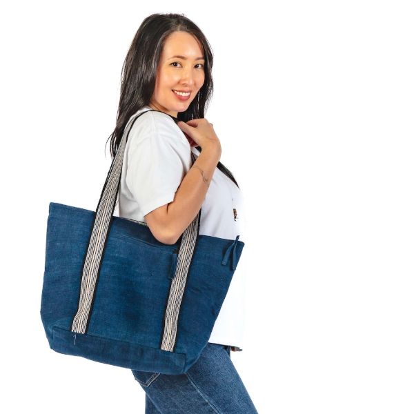 Sasha Striped Recycled Tote Bag