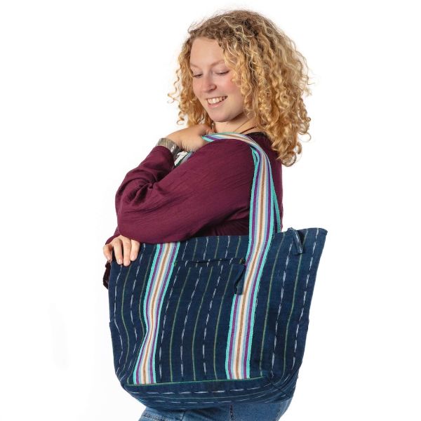Sasha Striped Recycled Tote Bag