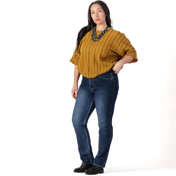 Picture of gauzy stripe safari top