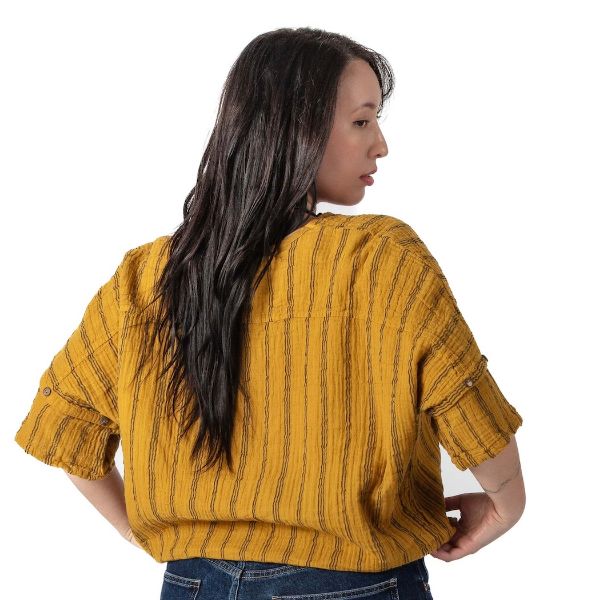 Striped Cotton Gauze Safari Top