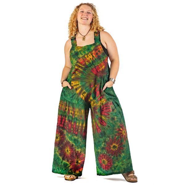 Picture of tie dye cotton overalls