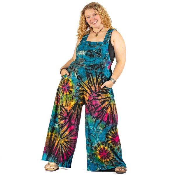 Picture of tie dye cotton overalls