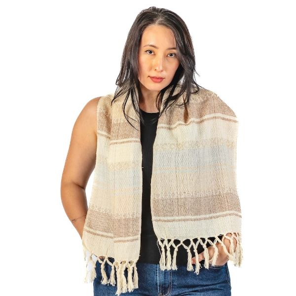 Picture of cotton fringe scarf