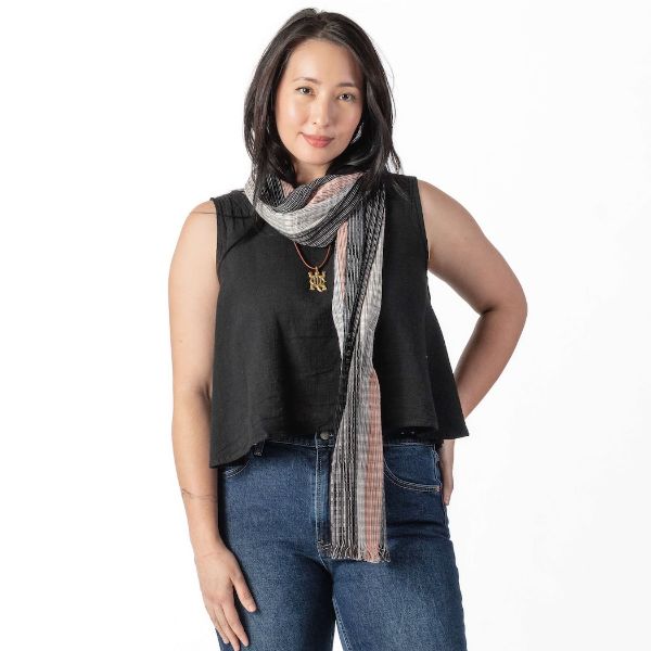 Picture of striped cotton scarf