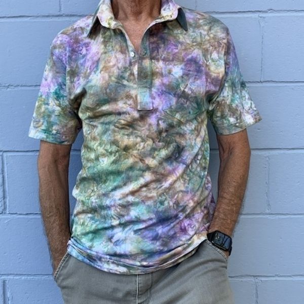 Picture of batik polo shirt - men's