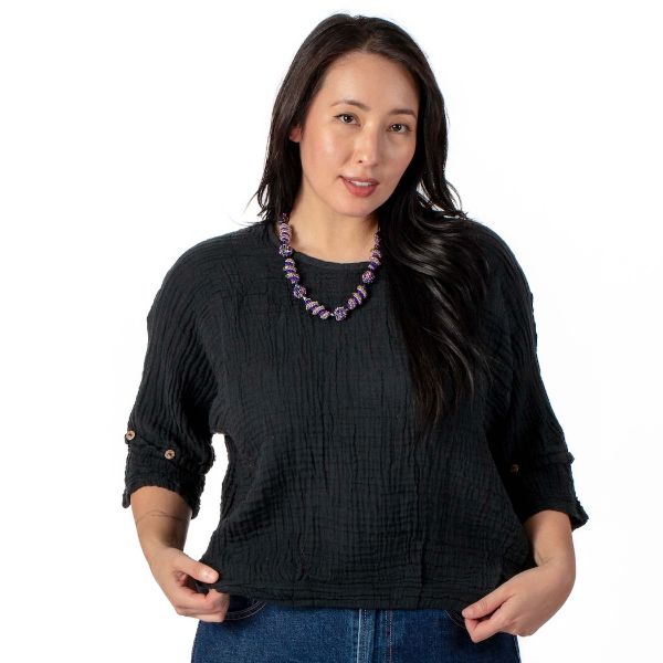 Picture of gauzy cotton safari top