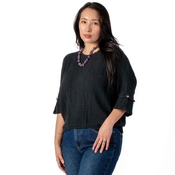 Picture of gauzy cotton safari top