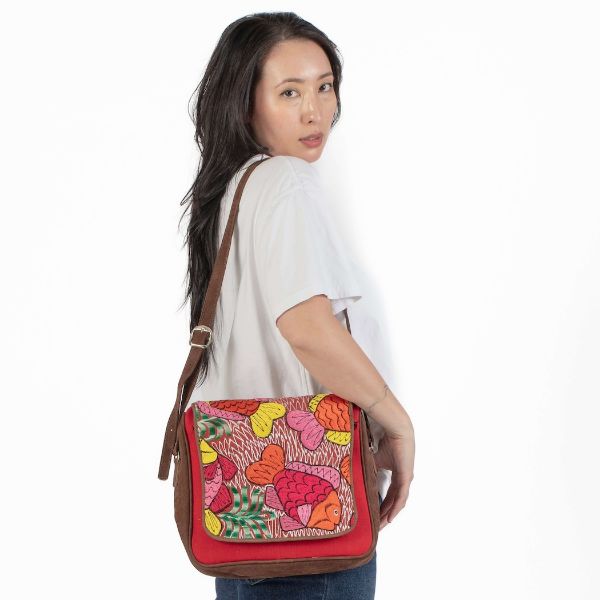Picture of embroidered fish explorer bag