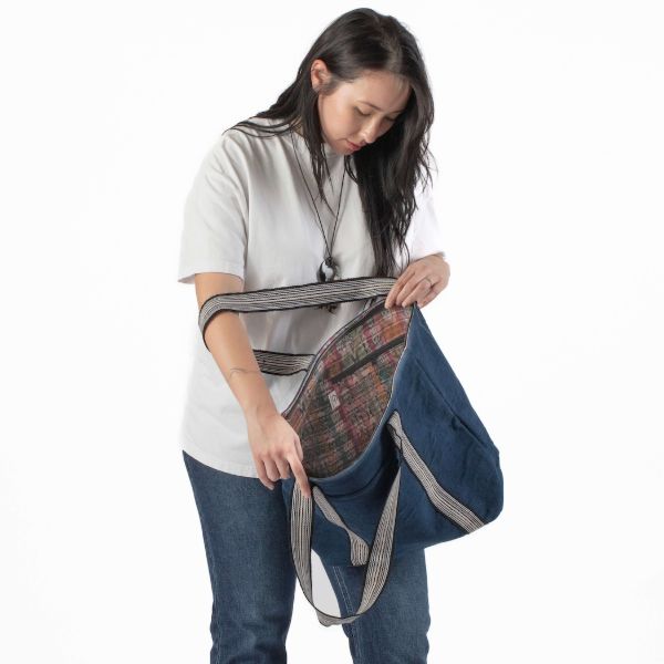 Striped Recycled Sasha Tote Bag