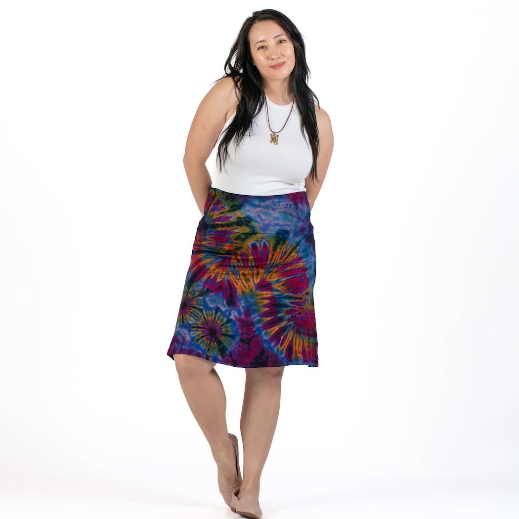 Tie Dye Knee Length Skirt