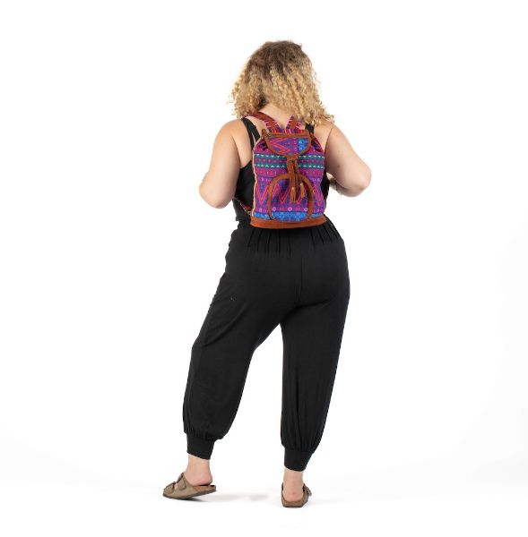 Black Jenny Solid Jogger Pants (Back)