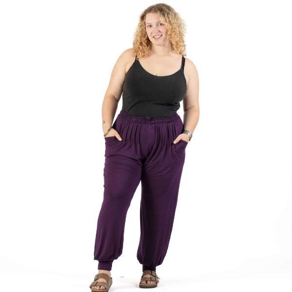 Purple Jenny Solid Jogger Pants