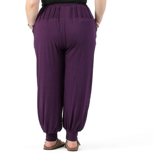 Purple Jenny Solid Jogger Pants (Back)