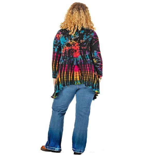 	Tie Dye Waterfall Cardigan