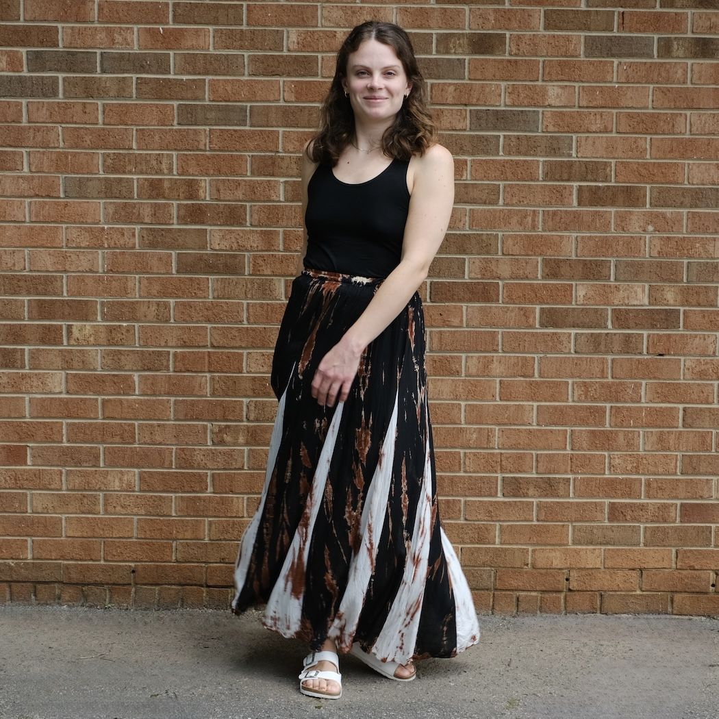 Aphrodite Contrast Tie Dye Maxi Skirt