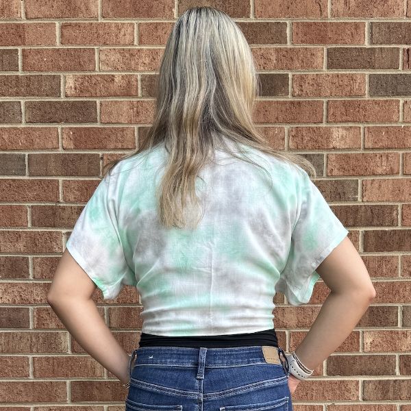 Picture of short sleeve tie up wrap top