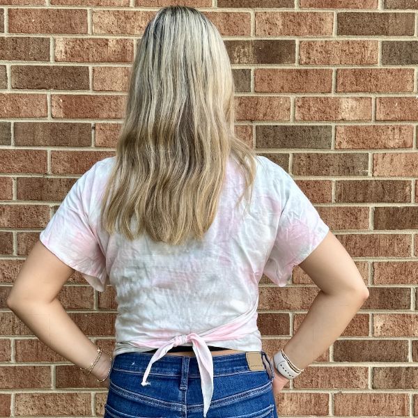 Picture of short sleeve tie up wrap top