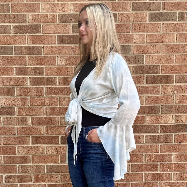 Picture of long sleeve tie up wrap top