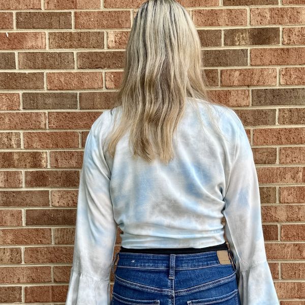 Picture of long sleeve tie up wrap top