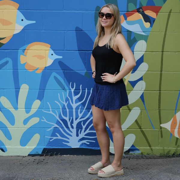 Picture of gauzy beach shorts