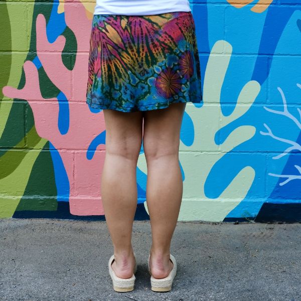 	Tie Dye Mini Skater Skirt