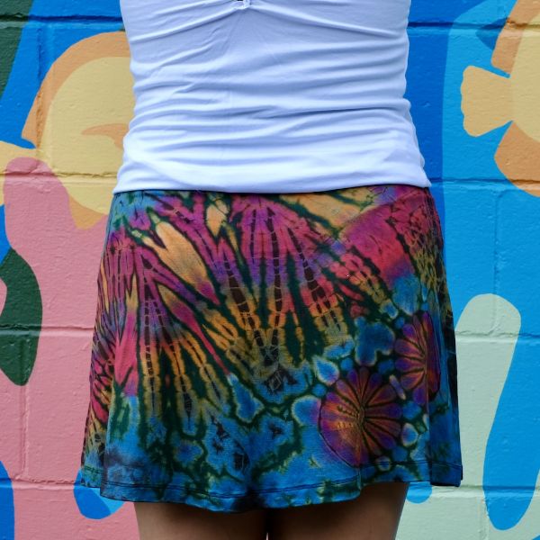 	Tie Dye Mini Skater Skirt