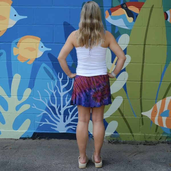 	Tie Dye Mini Skater Skirt