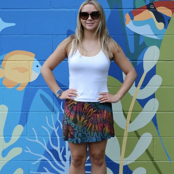 Picture of tie dye mini skirt