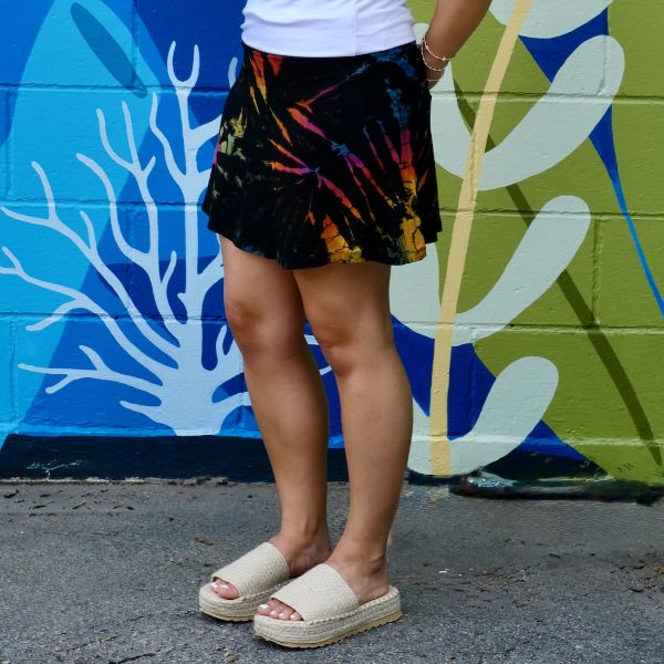 	Tie Dye Mini Skater Skirt