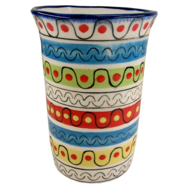 Picture of striped ceramic vase