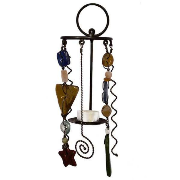 Picture of glass bead tea light sconce